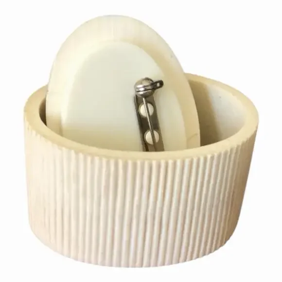 Vintage Butterfly Floral Antiqued Oval Resin Trinket Ring Box with Brooch Lid - Picture 11 of 12